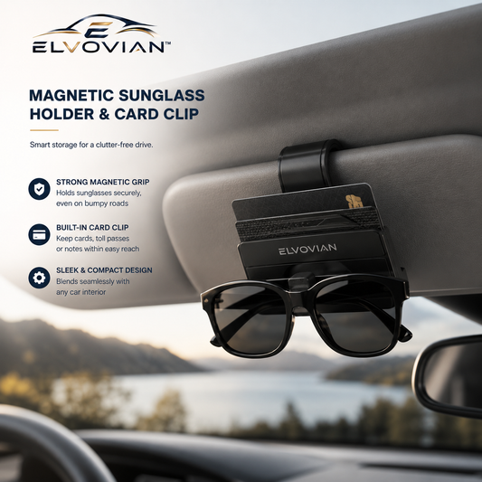 Elvovian™ AeroMag ClipShield Magnetic Sunglass & Card Organizer
