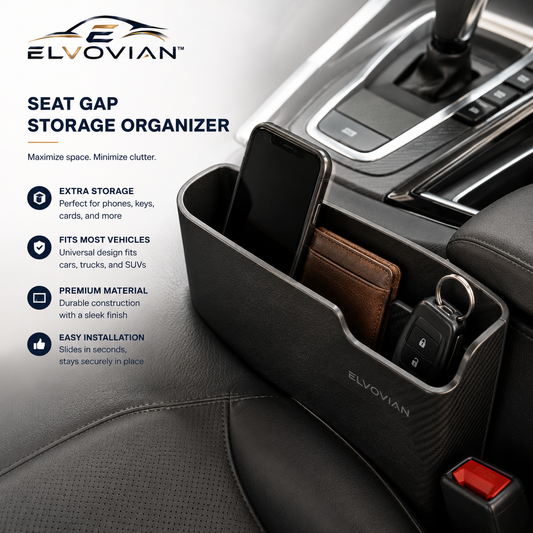Elvovian™ EdgeSlot Max Seat Gap Storage Organizer Pro